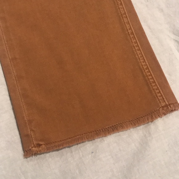 Piper and Scoot “Haylen” Mid Rise Crop Wide Leg Jeans Mustard/Rust 25 - Picture 9 of 16